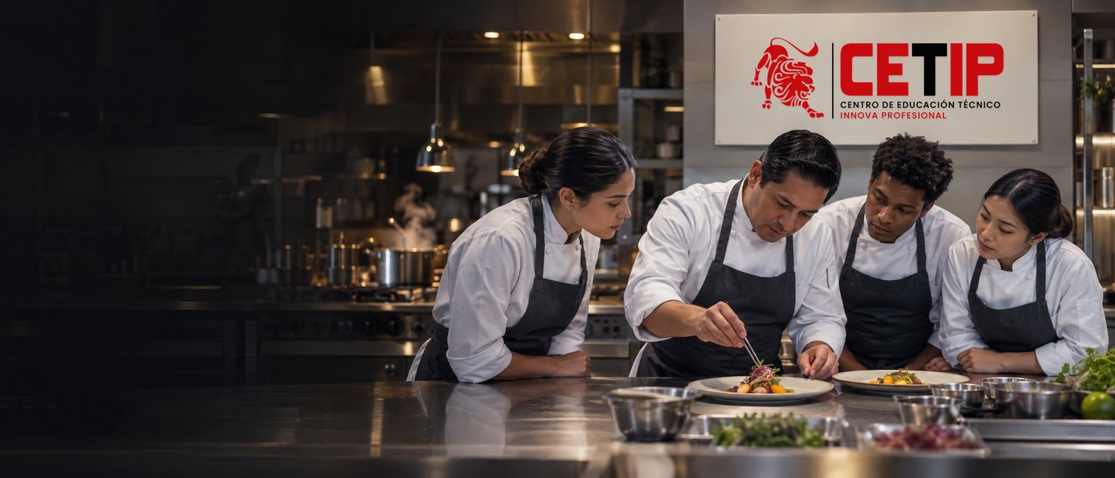 Estudiantes de CETIP durante su formación culinaria
